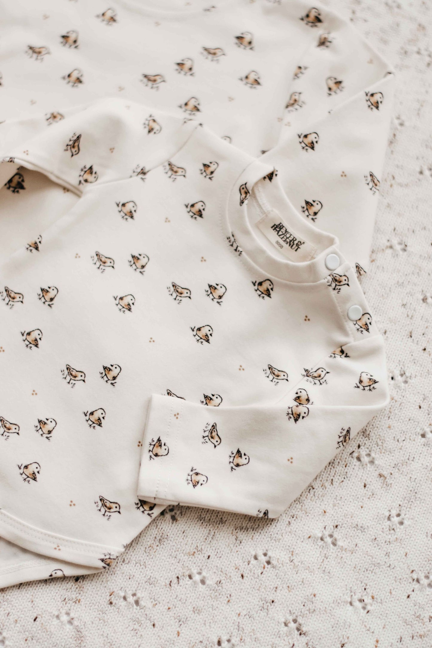 Little Chicks Pattern Long Sleeve Bodysuit/Tee