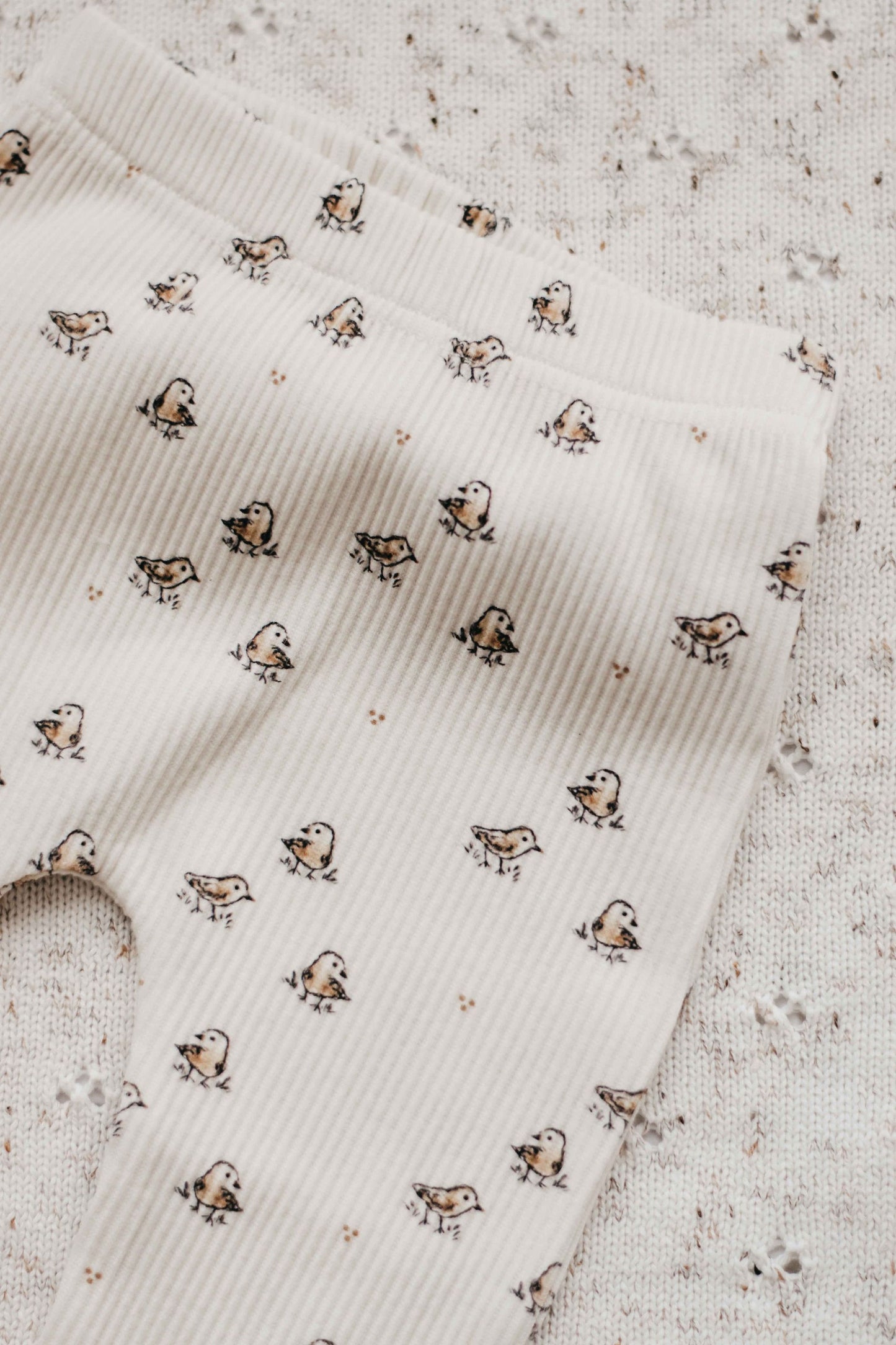 Little Chicks Pattern Ribbed Leggings