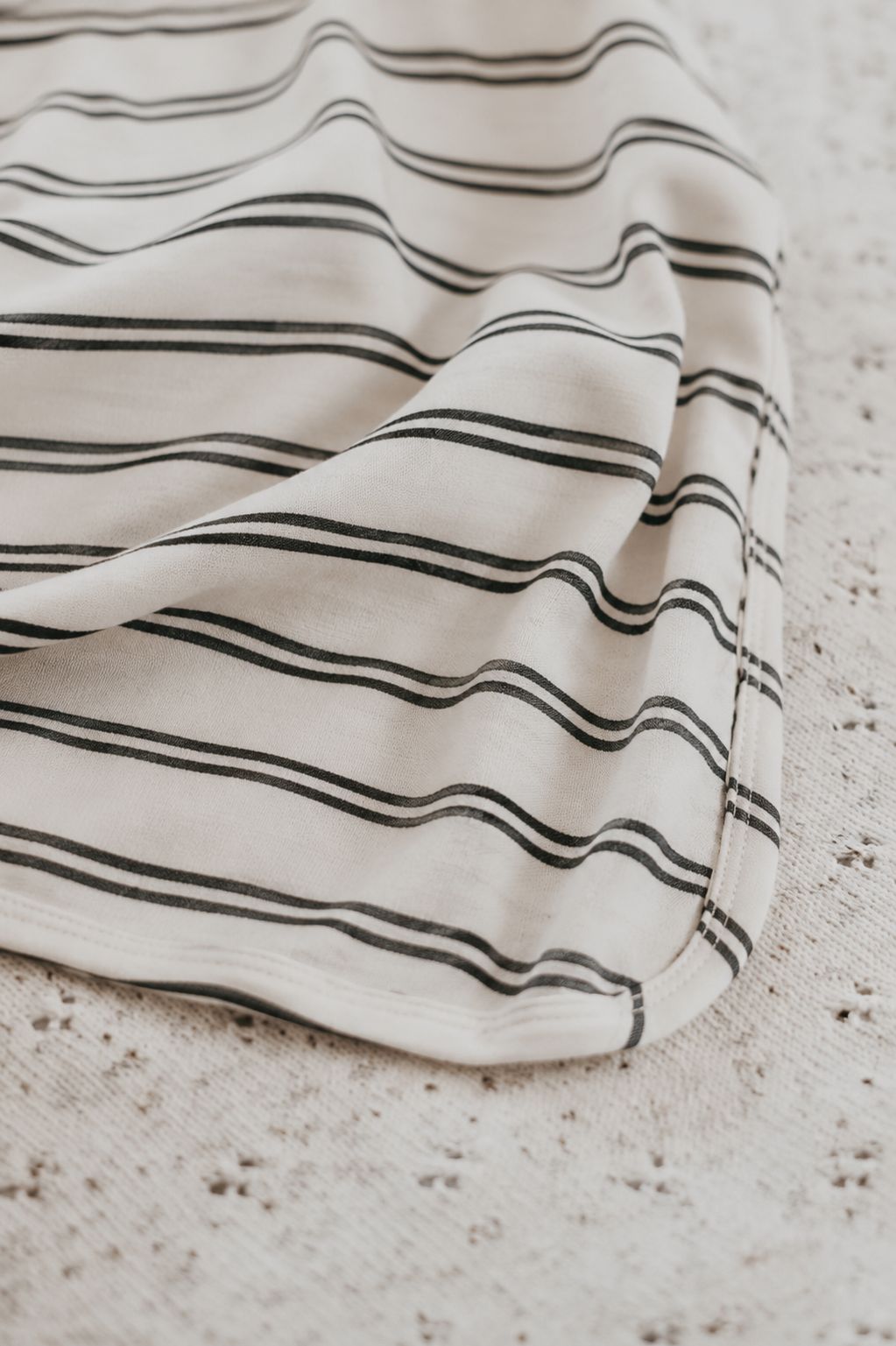 Charcoal Stripe Jersey Swaddle