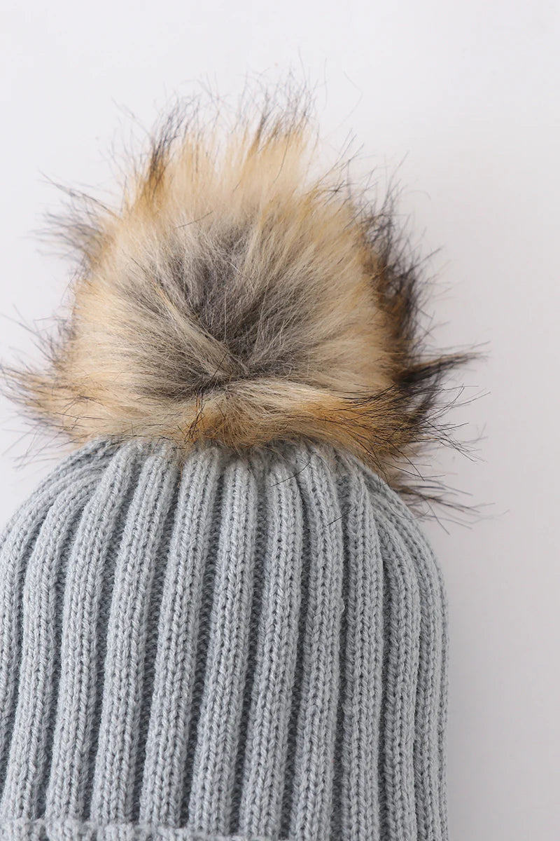 Knit Pom Pom Beanie Kids/Adults | Sage
