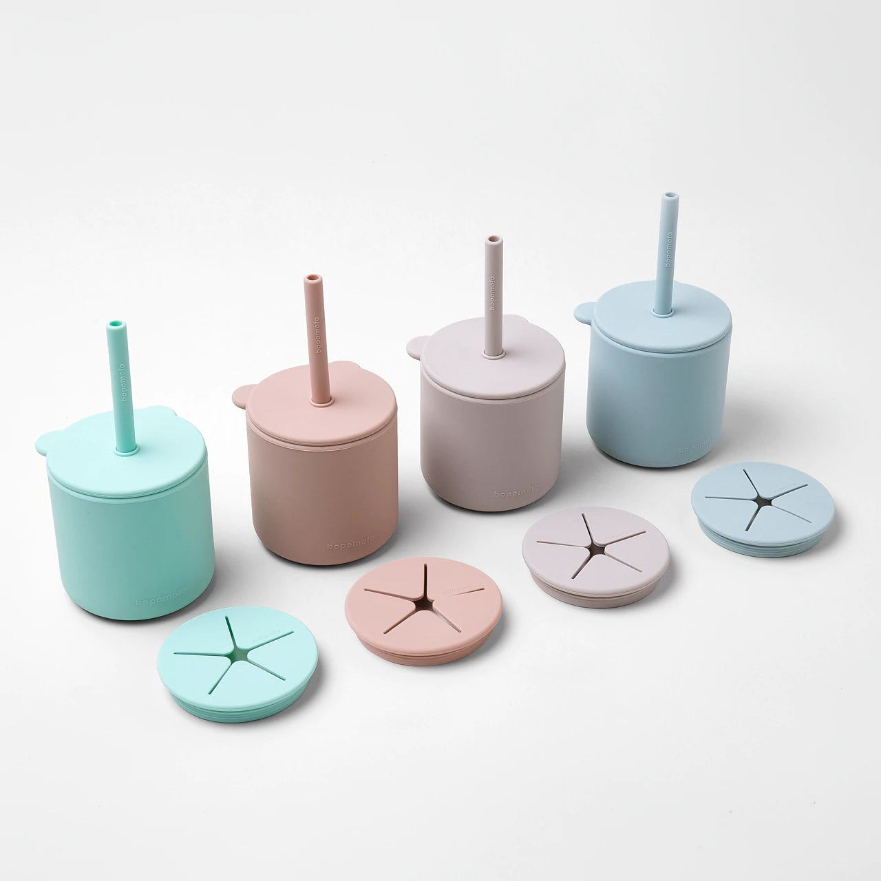 Bear Silicone Straw Cup with Lid | Mint Green