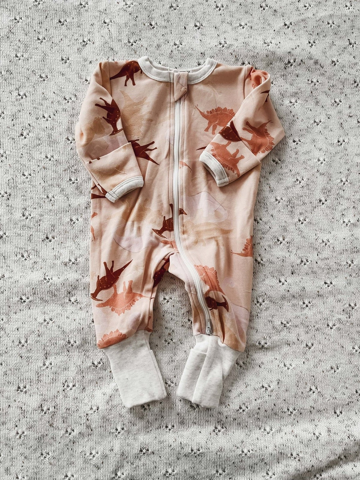 Dino Zip Suit | Peach