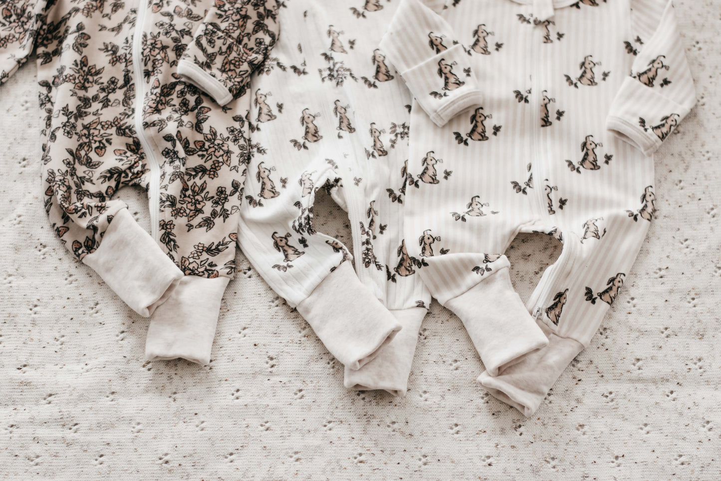 Bunny Pointelle Zip Suit