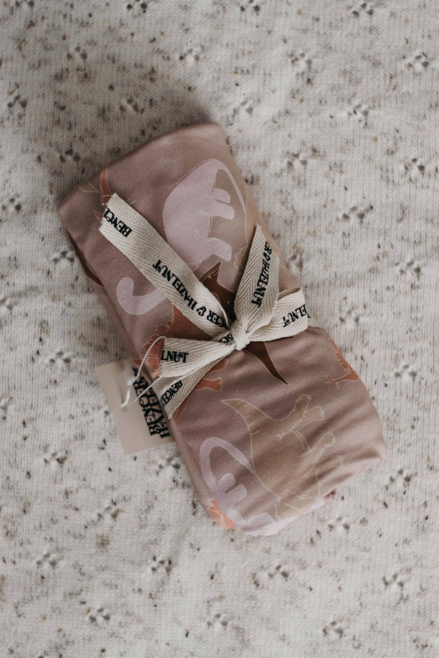 Dino Jersey Swaddle | Peach