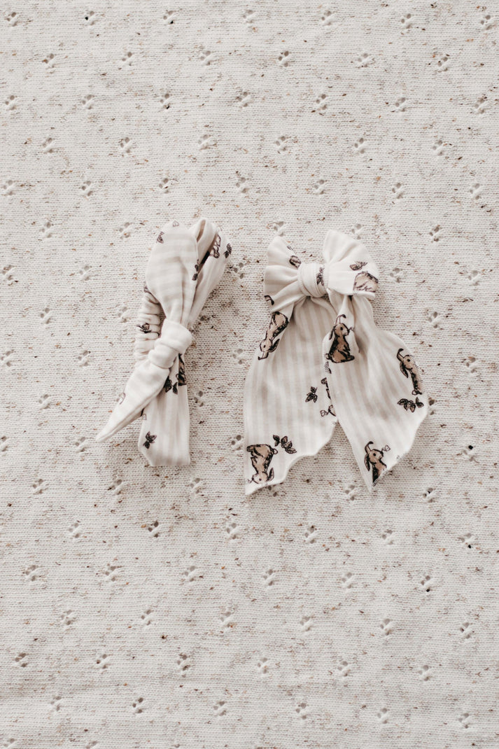 Stripe Bunny Elastic Bow