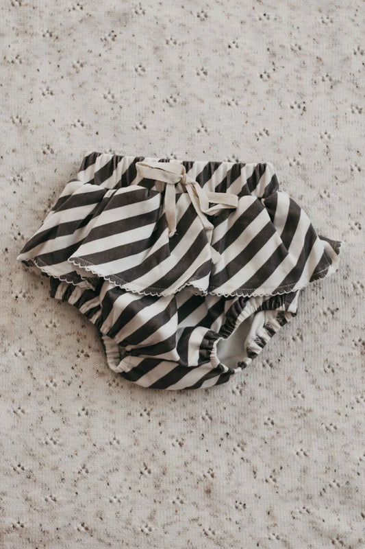 Charcoal Stripe Frill Bloomers