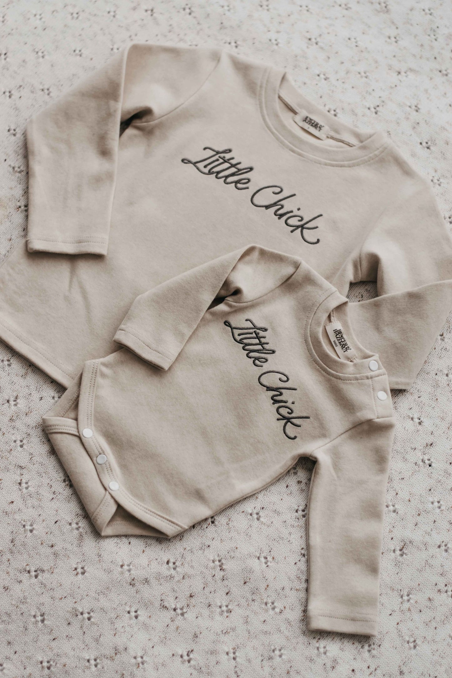Little Chick Embroidery Long Sleeve Bodysuit/Tee