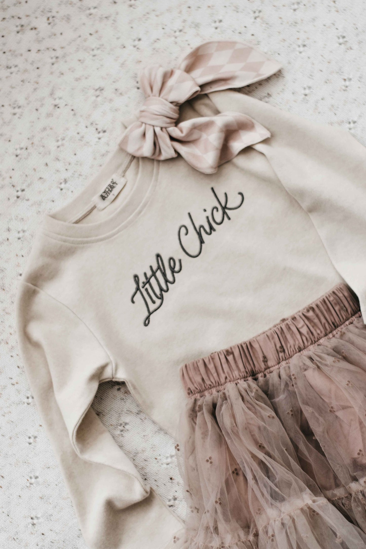 Little Chick Embroidery Long Sleeve Bodysuit/Tee