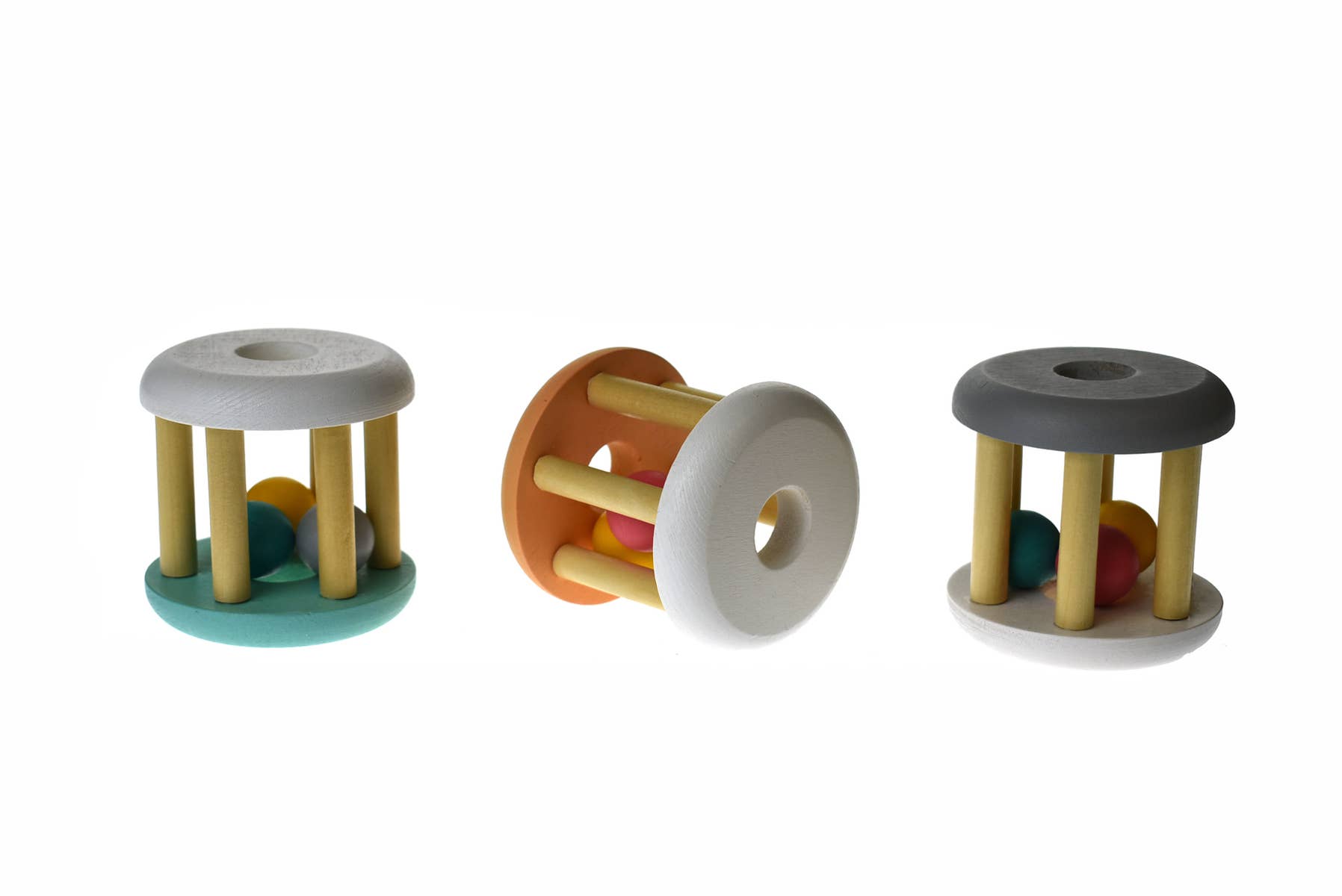 Wooden Pastel Rattle | Grey – Fauna Baby