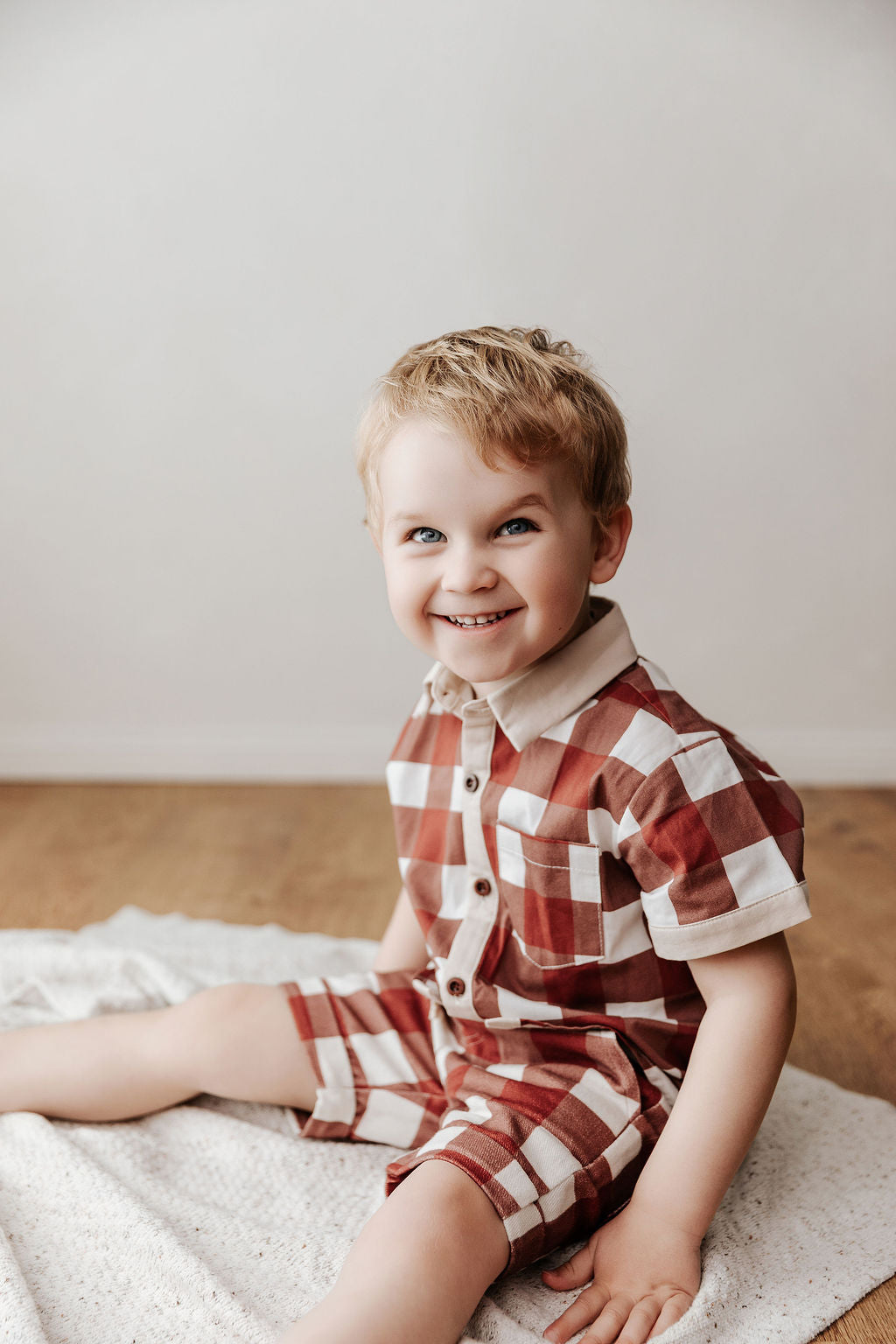 Gingham Collared Shirt | Red