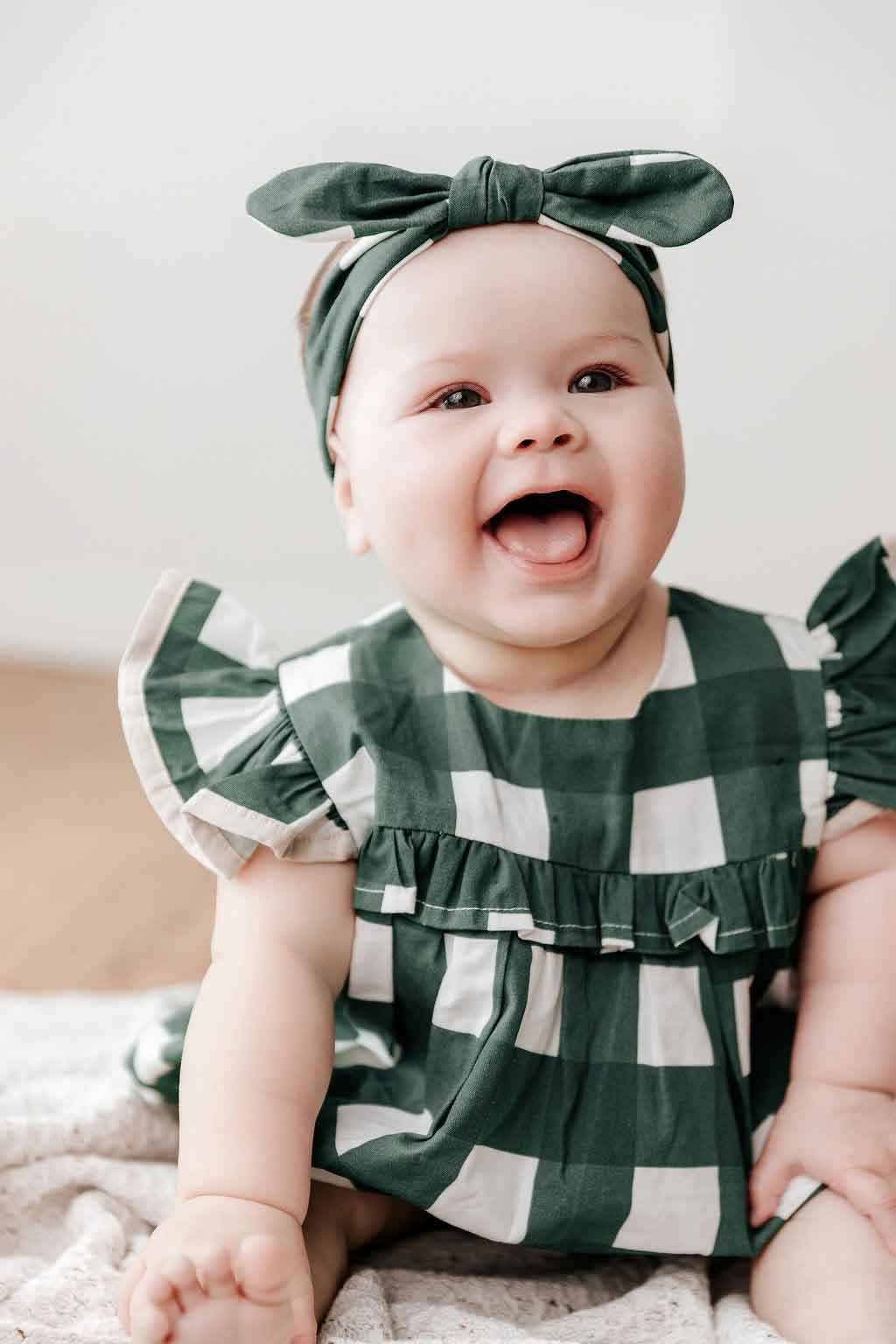 Gingham Playsuit/Dress | Green 2025 Style