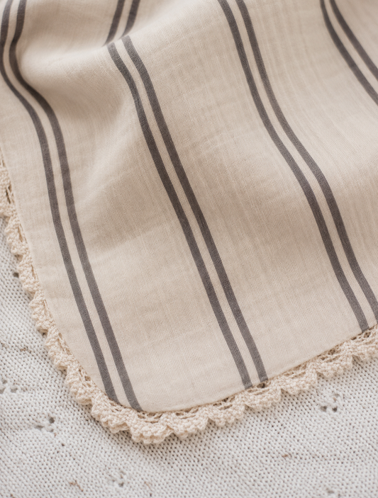 Lace Blanket | Charcoal Stripe