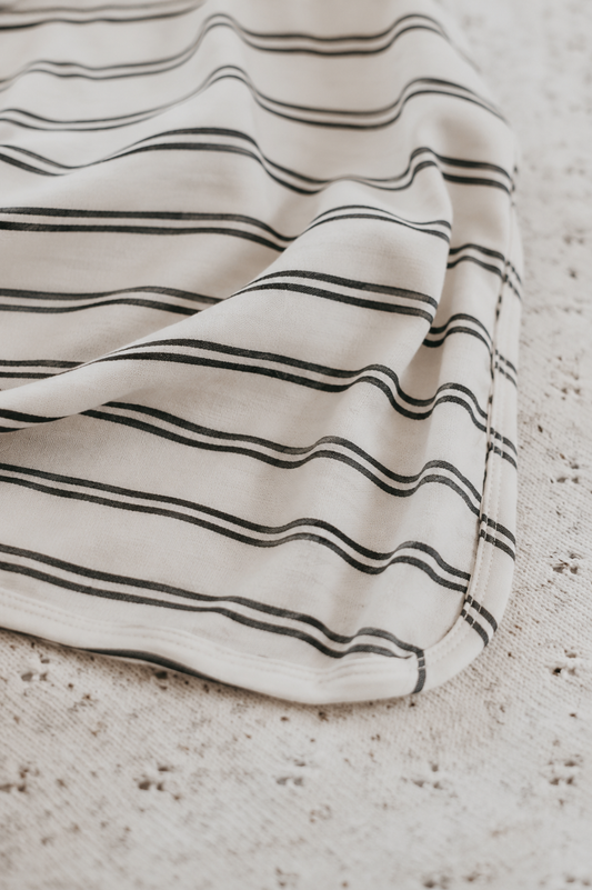 Charcoal Stripe Jersey Swaddle