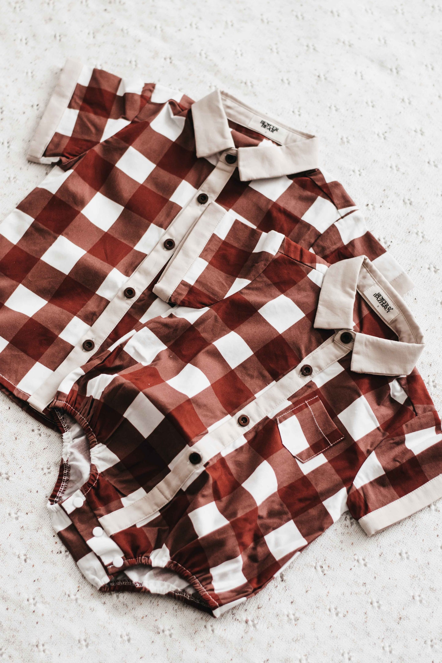Gingham Collared Shirt | Red