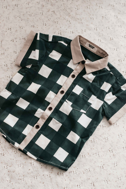 Gingham Collared Shirt | Green