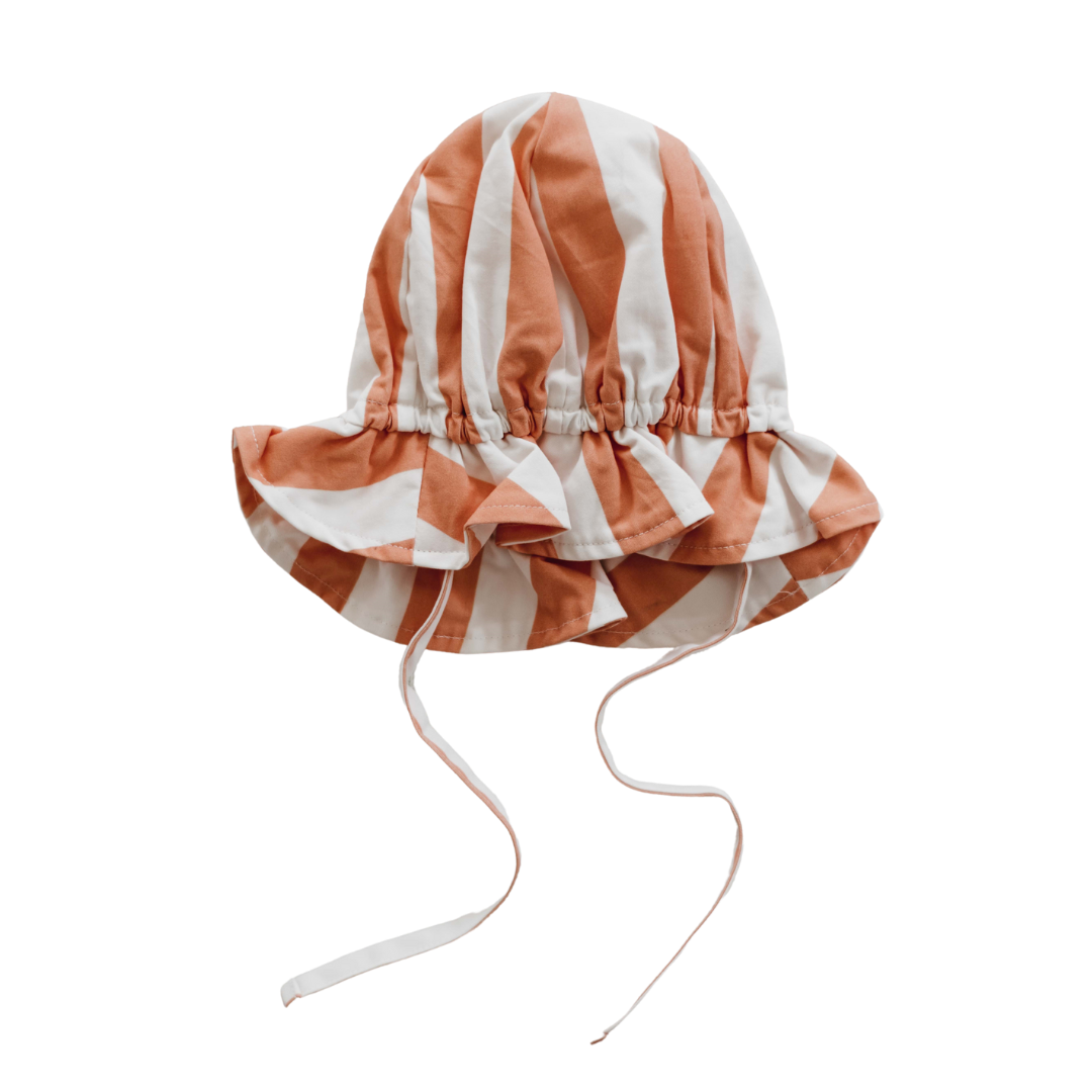 Frill Sun Hat | Peach Stripe