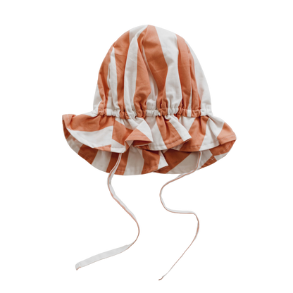 Frill Sun Hat | Peach Stripe