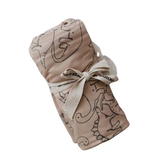 Dino Jersey Swaddle | Brown
