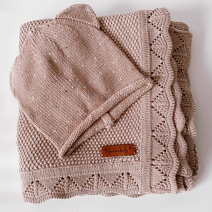 Heirloom Cotton Knit Blanket | Rosewood