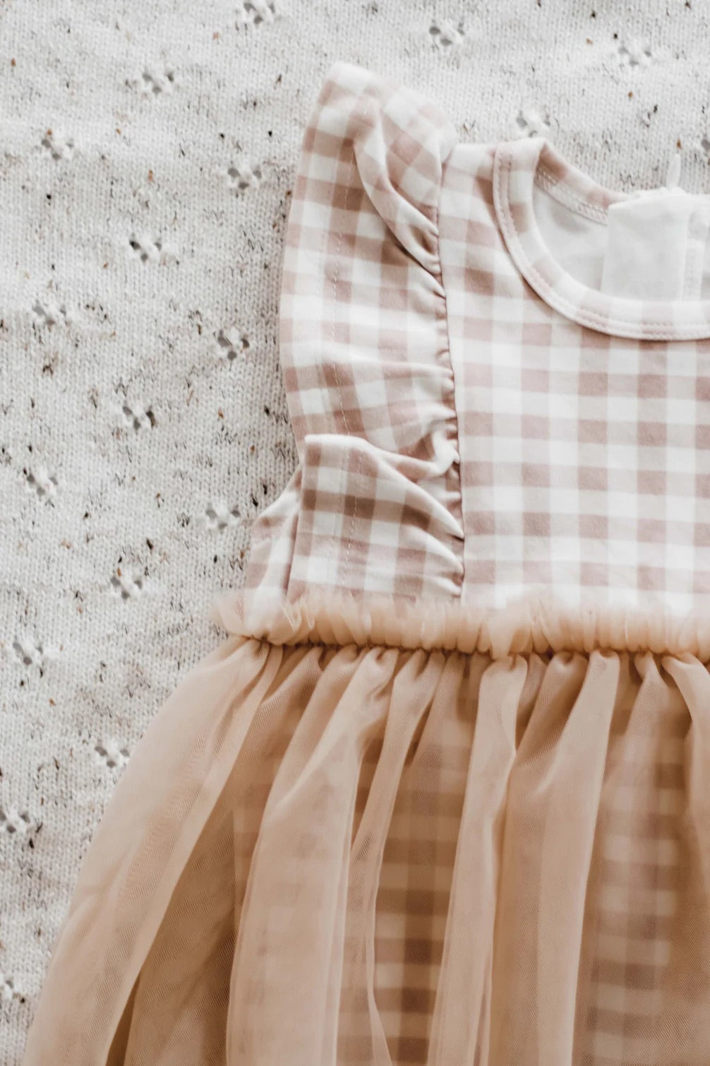 Gingham Jersey/Tulle Dress